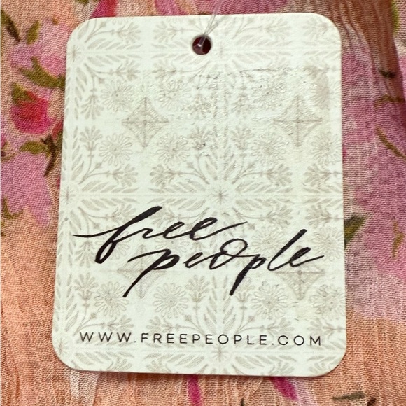 Free People Peach Floral Off-Shoulder Mini Dress- NWT ****4.99 SHIPPING**** - Picture 4 of 6